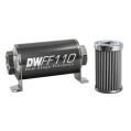 In-line fuel filter element and housing kit stainless steel 100 micron AN10 110mm Universal DW-8-03-110-100K-1