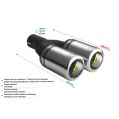 Univerzální koncovka tlumiče výfuku kulatá 80mm délka 200mm montážní průměr 50mm-2