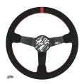 Sportovní volant FMIC.Pro Track semišový 350mm odsazení 90mm červený-2