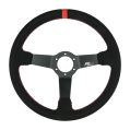 Sportovní volant FMIC.Pro Track semišový 350mm odsazení 90mm červený-3