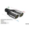 Univerzální koncovka tlumiče výfuku kulatá 90mm délka 220mm montážní průměr 60mm-2