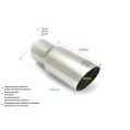 Univerzální koncovka tlumiče výfuku kulatá 80mm délka 120mm montážní průměr 60mm-2