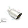 Univerzální koncovka tlumiče výfuku kulatá 90mm délka 120mm montážní průměr 65mm-2