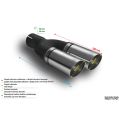 Univerzální koncovka tlumiče výfuku kulatá 60mm délka 220mm montážní průměr 55mm-2