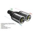 Univerzální koncovka tlumiče výfuku kulatá 80mm délka 160mm montážní průměr 45mm-2