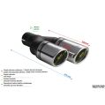 Univerzální koncovka tlumiče výfuku kulatá 100mm délka 200/180mm montážní průměr 60mm-2