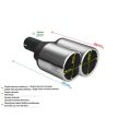 Univerzální koncovka tlumiče výfuku kulatá délka 200/180mm montážní průměr 60mm-2