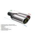 Univerzální koncovka tlumiče výfuku oválná 220×80mm délka 220mm montážní průměr 60mm-2