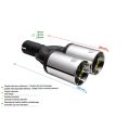 Univerzální koncovka tlumiče výfuku kulatá 80mm délka 200mm montážní průměr 50mm-2
