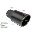 Univerzální koncovka tlumiče výfuku kulatá 100mm délka 120mm montážní průměr 55mm-2