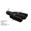 Univerzální koncovka tlumiče výfuku kulatá 90mm délka 220mm montážní průměr 50mm-2