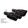 Univerzální koncovka tlumiče výfuku kulatá 90mm délka 225/205mm montážní průměr 60mm-1