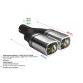 Univerzální koncovka tlumiče výfuku  obdélníková 80×65mm délka 200mm montážní průměr 60mm-2