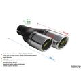 Univerzální koncovka tlumiče výfuku kulatá 90mm délka 225/205mm montážní průměr 50mm-2