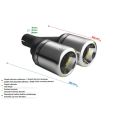 Univerzální koncovka tlumiče výfuku kulatá 100mm délka 230mm montážní průměr 60mm-2